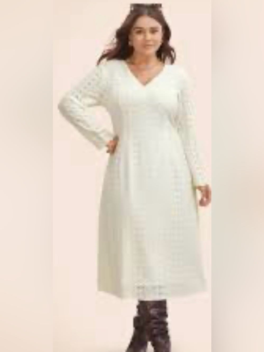 BloomChic NWT Plus 18-20 Women’s White Lace V-Neck Dress